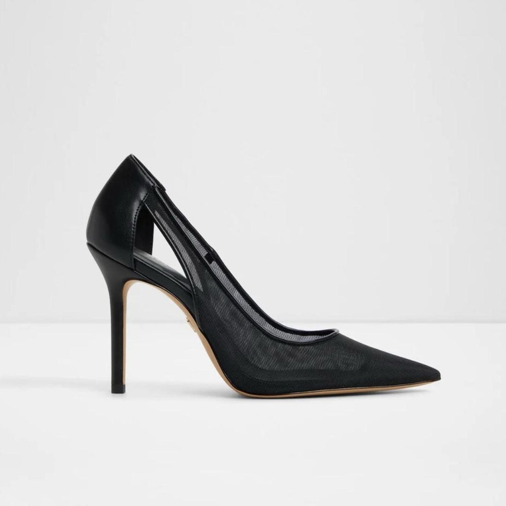 Aldo ‘Ebenezer’ Pillow Walk Black Mesh Pointed Toe Stiletto Heel Pumps- US 11